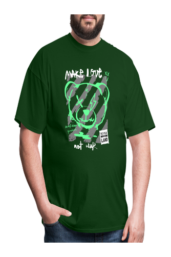 Men Make Love Not War Classic Short Sleeve T-Shirt - forest green