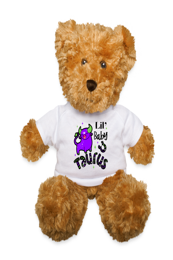 Baby Zodiac Sign Teddy Bear Plus Matching Bodysuit Set, Custom Baby Shower Gift. Newborn Baby Gift - white - NicholesGifts.online