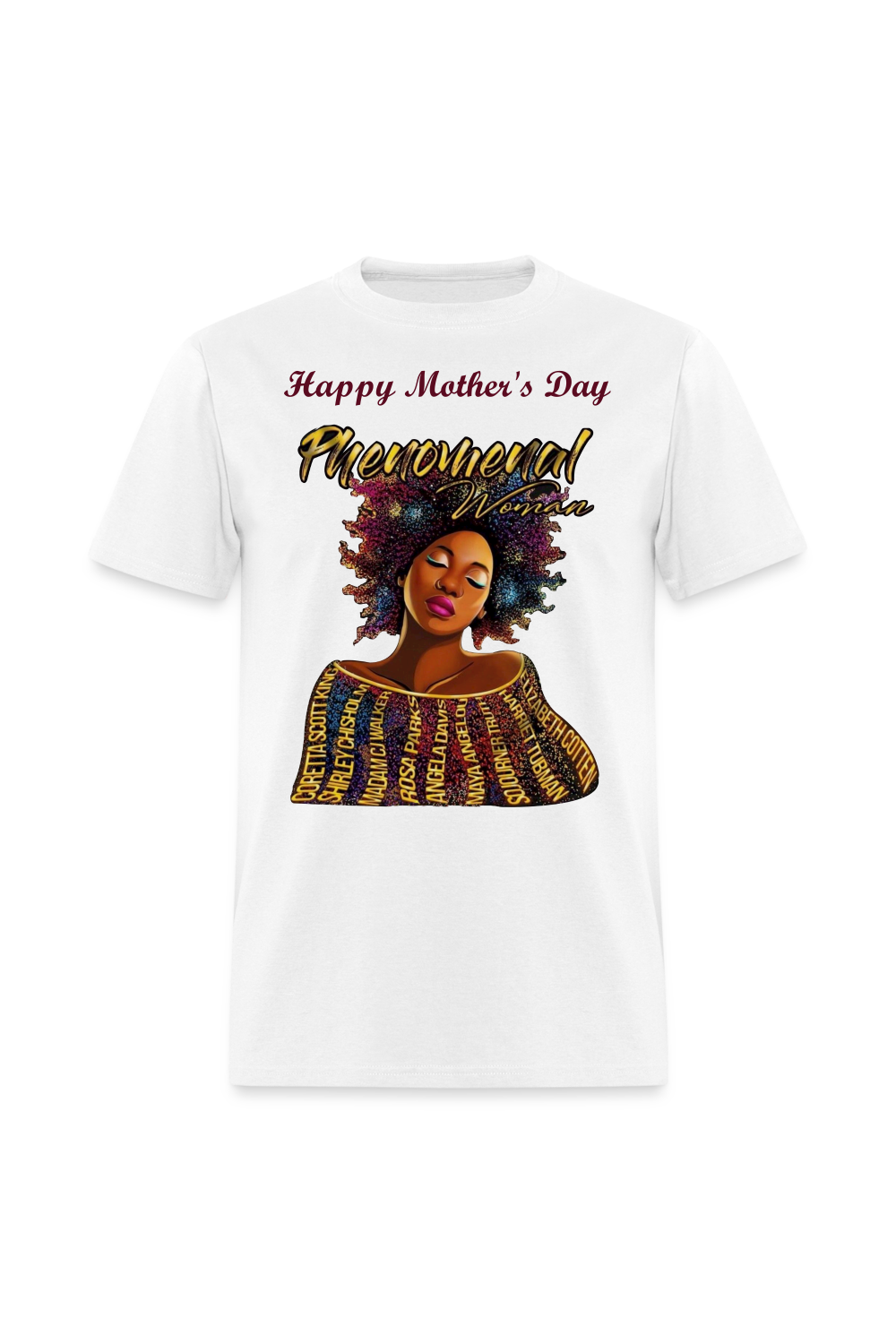 African American Women Mother's Day Woman Short Sleeve Classic T-Shirt - white