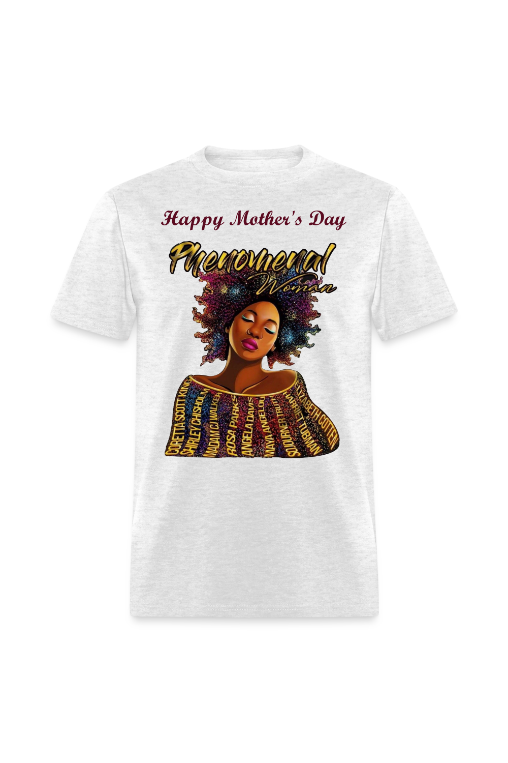 African American Women Mother's Day Woman Short Sleeve Classic T-Shirt - light heather gray - NicholesGifts.online