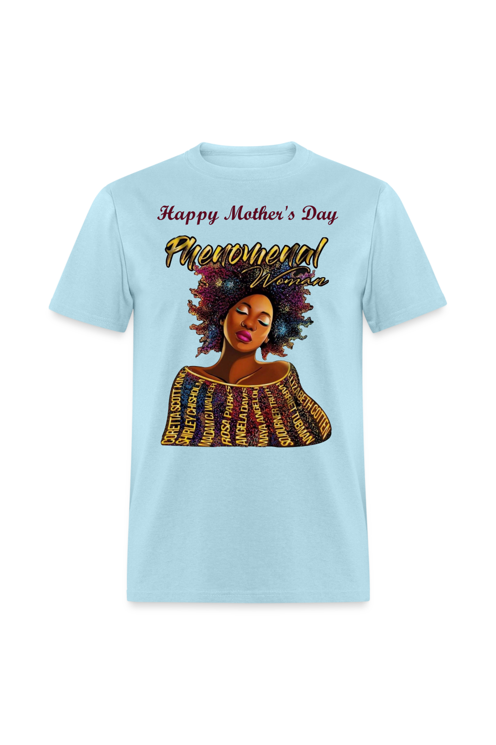 African American Women Mother's Day Woman Short Sleeve Classic T-Shirt - powder blue - NicholesGifts.online
